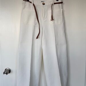 Zara Textured White Pants